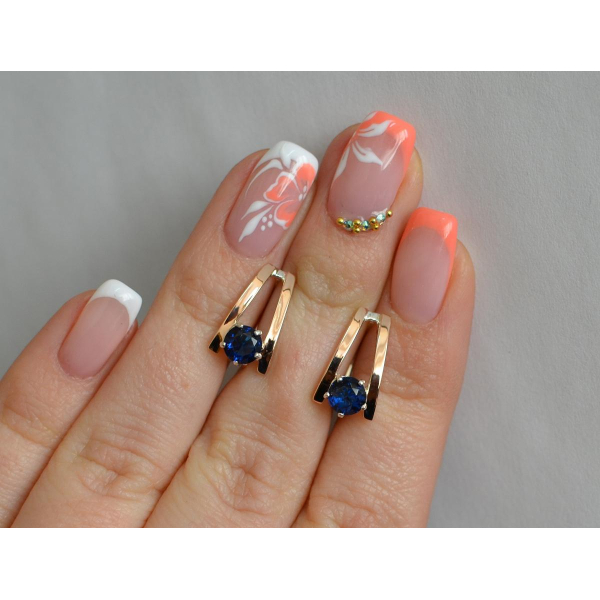 Серебряные серьги с золотыми напайками (004с)