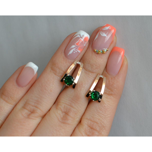 Серебряные серьги с золотыми напайками (004с)