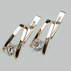 Серебряные серьги с золотыми напайками