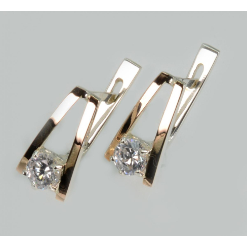 Срібні сережки з золотими напайками