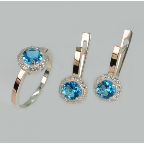 Серебряный набор с золотыми напайками