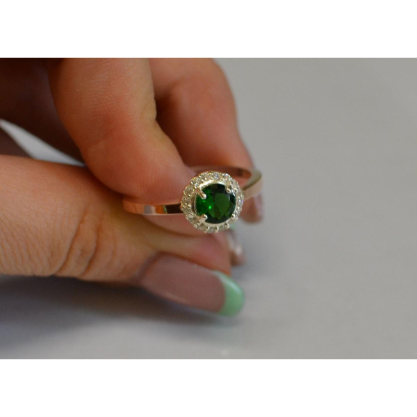 Серебряное кольцо с напайками из золота (005к)