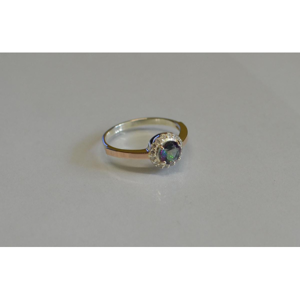 Серебряное кольцо с напайками из золота (005к)