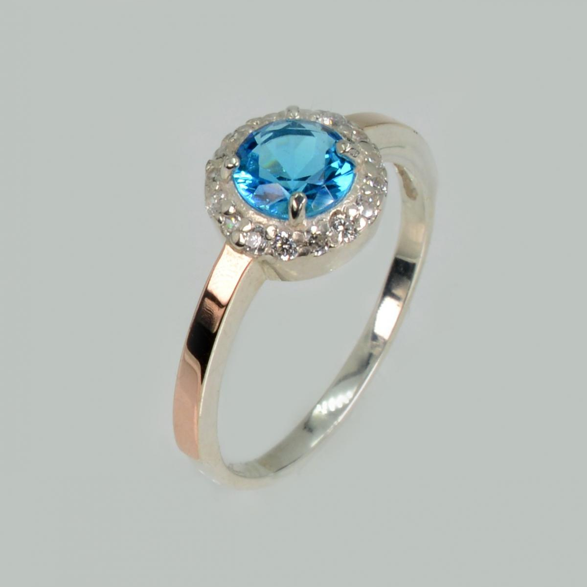 Серебряное кольцо с напайками из золота (005к)