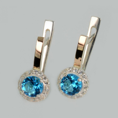 Серьги серебряные с золотыми пластинами