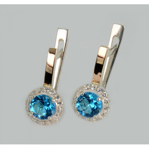 Серьги серебряные с золотыми пластинами