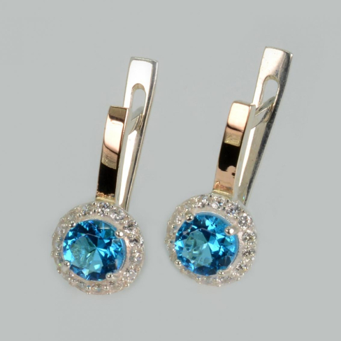 Серьги серебряные с золотыми пластинами