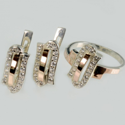 Серебряный набор со вставками из золота