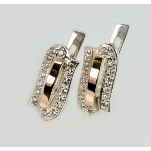 Серебряные серьги с золотыми накладками