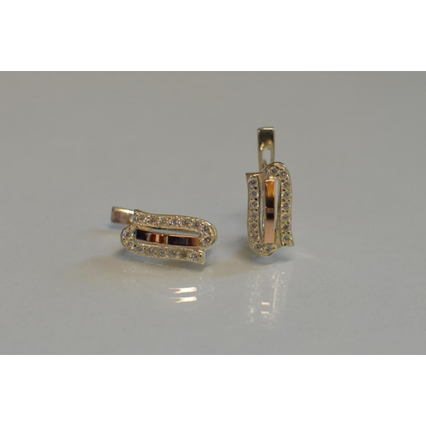 Серебряные серьги с золотыми накладками (006с)