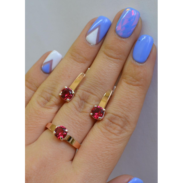 Серебряный набор с напайками из золота (007)