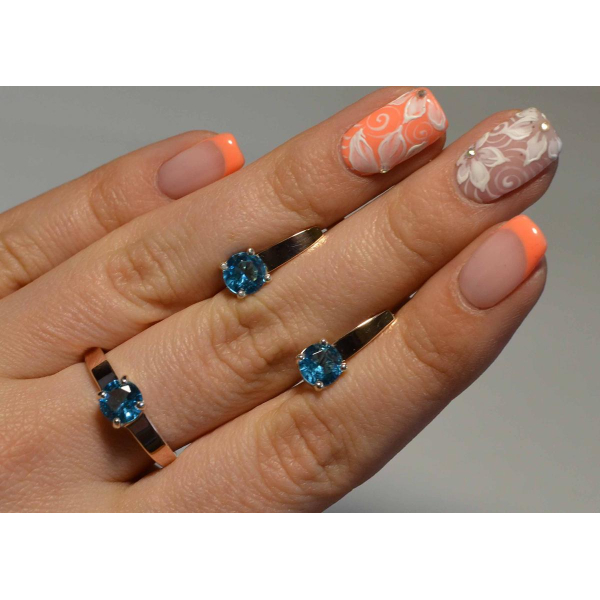 Серебряный набор с напайками из золота (007)