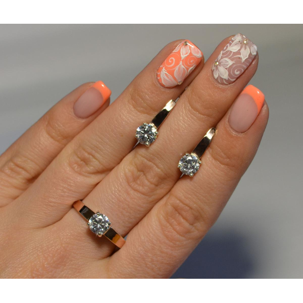 Серебряный набор с напайками из золота (007)