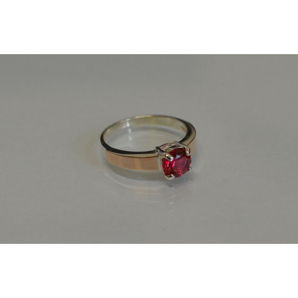 Срібна каблучка з золотими напайками (007к)