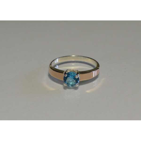 Срібна каблучка з золотими напайками (007к)