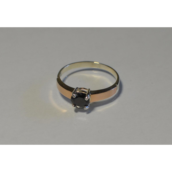 Срібна каблучка з золотими напайками (007к)