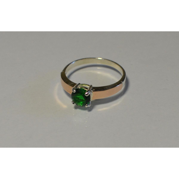 Срібна каблучка з золотими напайками (007к)