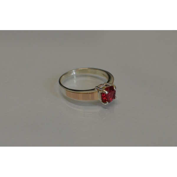 Срібна каблучка з золотими напайками (007к)