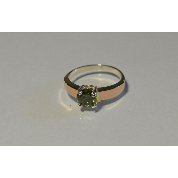 Срібна каблучка з золотими напайками (007к)