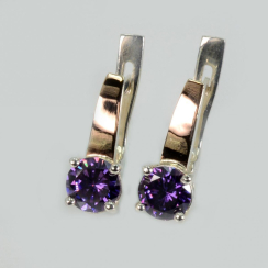 Серебряные серьги с пластинами из золота