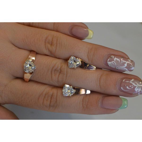 Серебряный гарнитур с золотыми пластинами (008)