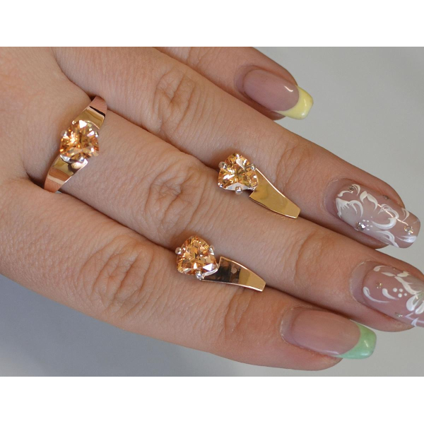 Серебряный гарнитур с золотыми пластинами (008)