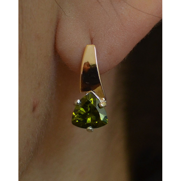 Серебряные серьги с напайками из золота (008с)