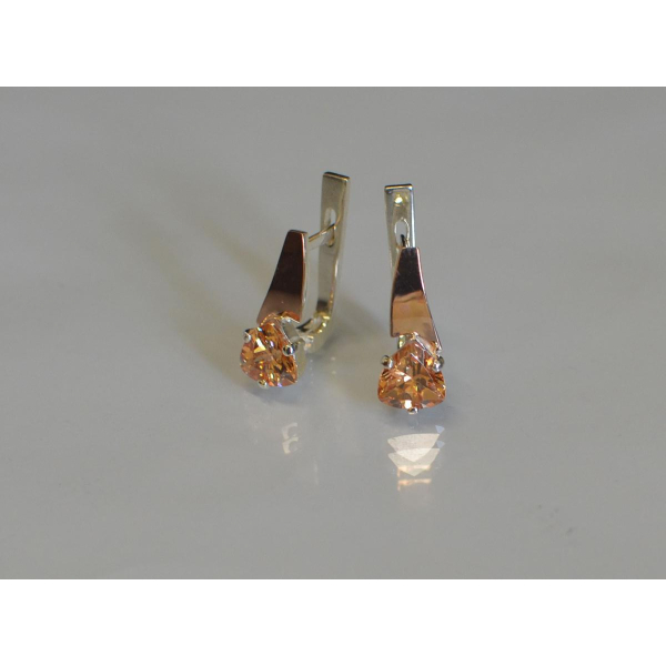 Серебряные серьги с напайками из золота (008с)