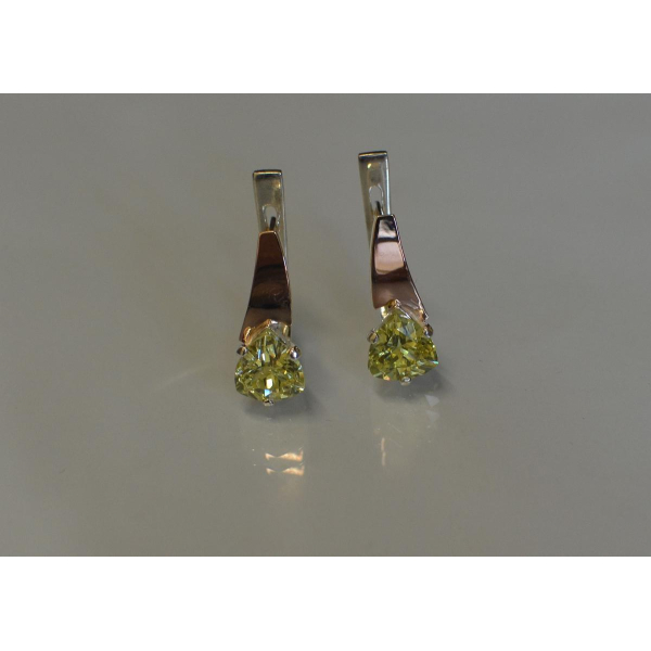 Серебряные серьги с напайками из золота (008с)