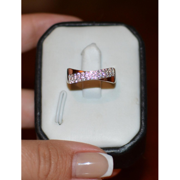 Срібна каблучка з золотими пластинами (009к)