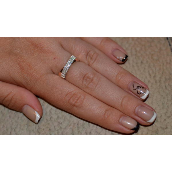 Срібна каблучка з золотими пластинами (009к)