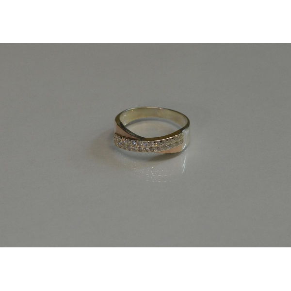 Срібна каблучка з золотими пластинами (009к)