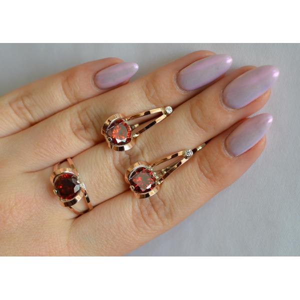 Серебряный комплект с пластинами из золота (010)