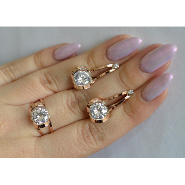 Серебряный комплект с пластинами из золота (010)