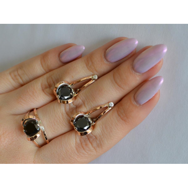 Серебряный комплект с пластинами из золота (010)