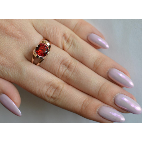 Кольцо серебряное  с золотыми вставками (010к)