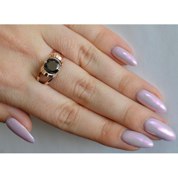 Кольцо серебряное  с золотыми вставками (010к)