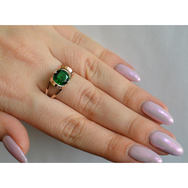 Кольцо серебряное  с золотыми вставками (010к)