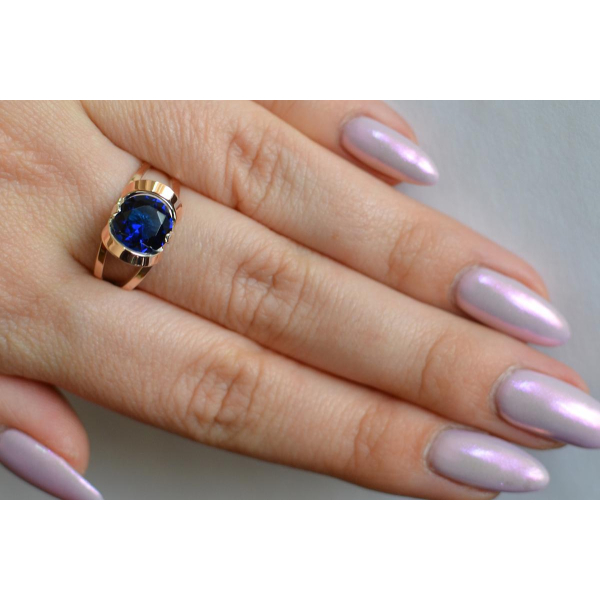 Кольцо серебряное  с золотыми вставками (010к)