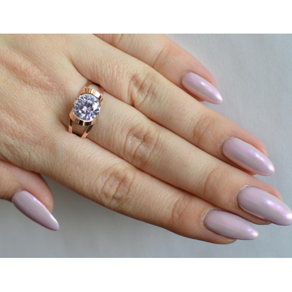 Кольцо серебряное  с золотыми вставками (010к)