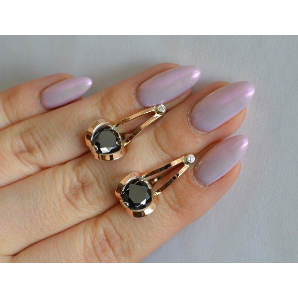 Серебряные серьги с накладками из золота (010с)