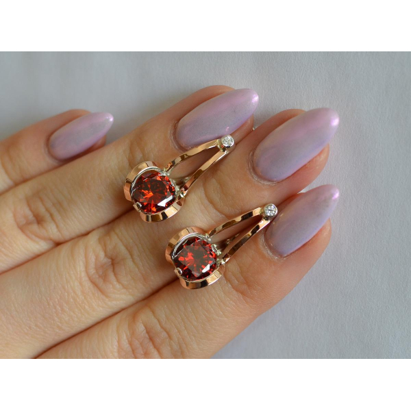 Серебряные серьги с накладками из золота (010с)