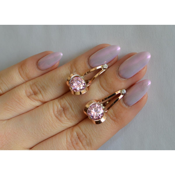 Серебряные серьги с накладками из золота (010с)