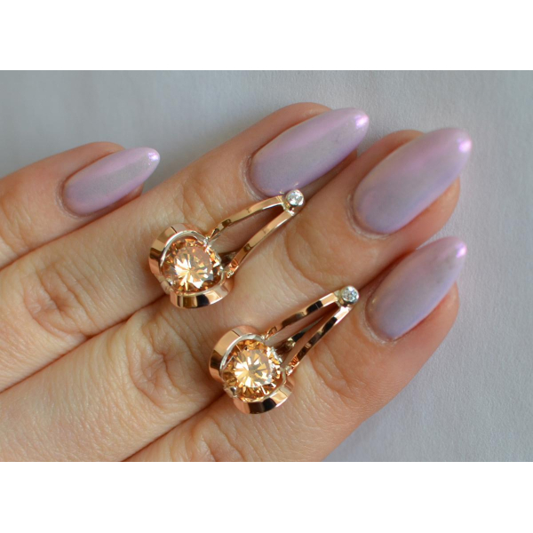 Серебряные серьги с накладками из золота (010с)