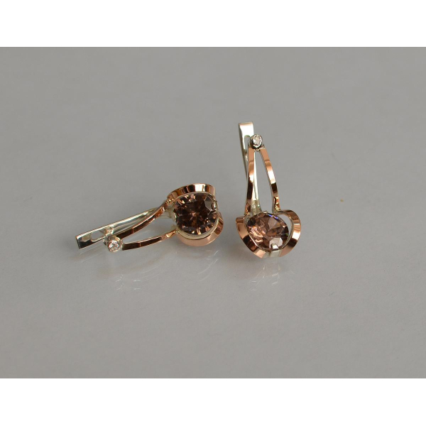 Серебряные серьги с накладками из золота (010с)