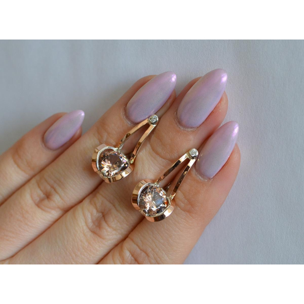 Серебряные серьги с накладками из золота (010с)