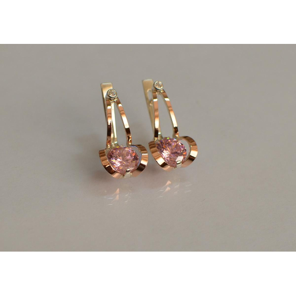 Серебряные серьги с накладками из золота (010с)