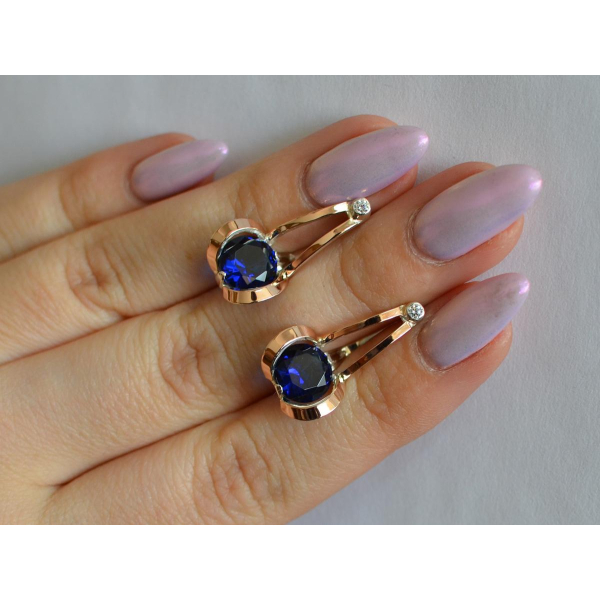 Серебряные серьги с накладками из золота (010с)