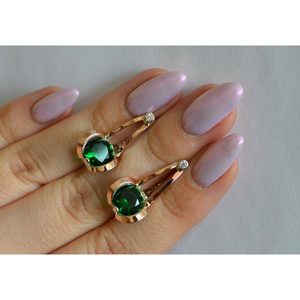 Серебряные серьги с накладками из золота (010с)