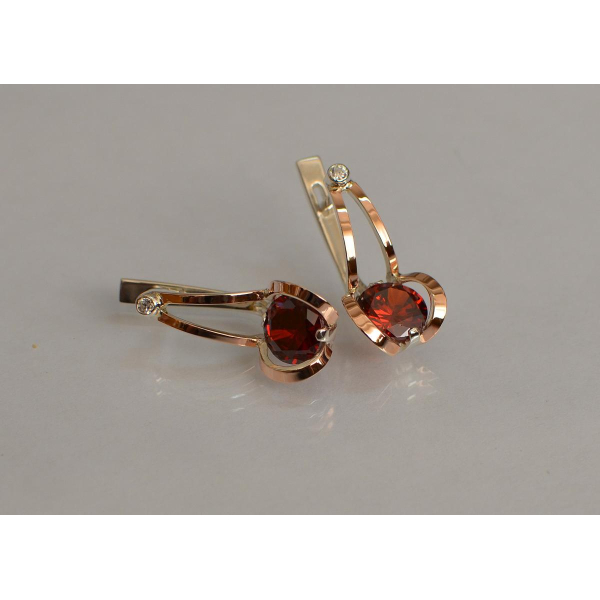 Серебряные серьги с накладками из золота (010с)